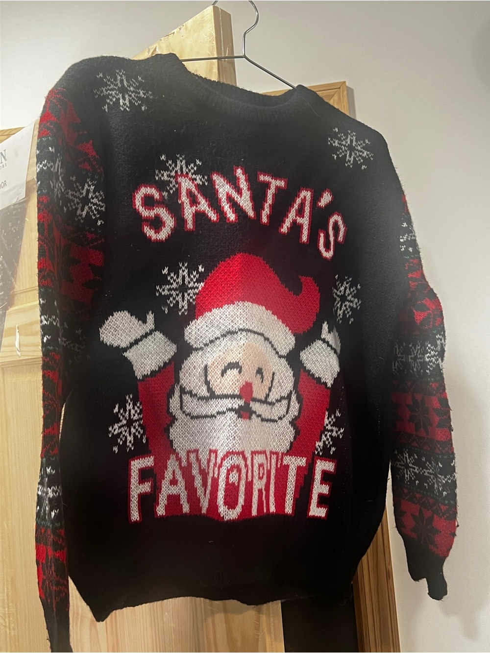 Santa's Favorite Black & Red Holiday Sweater